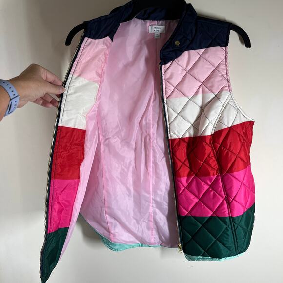 Crown & Ivy Insulated Vest Womens Size 1X Pink Essentials Quilted Color Block - Picture 9 of 13